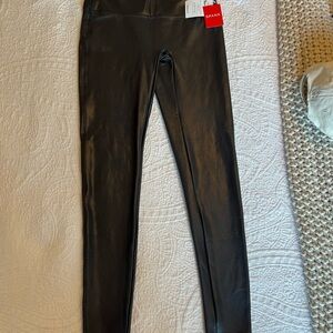 NWT SPANX Black Faux Leather Leggings